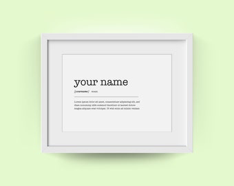 Mother's Day Gift |  Your Name Definition Art Print | Custom Wall Art Print | Family Members Definition | Nursery Decor | FREE UK DELIVERY