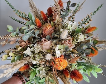 Autumn shades silk wedding flowers, bridal bouquet, artificial wedding flowers, bridal flowers