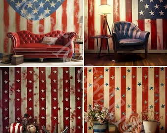 Faded Patriotic Digital Papers