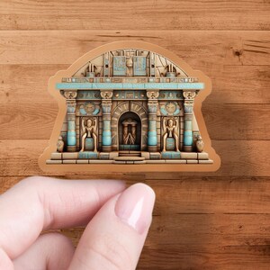 Ancient Egyptian Temple Sticker, Pyramid Sticker, Hieroglyphics Art ...