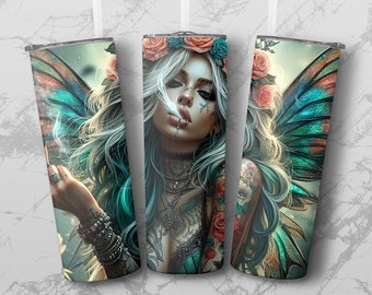 20oz Fairy Smoke 01 Skinny Tumbler Sublimation Design, Straight & Tapered Wrap, Tumbler Wrap, PNG, Instant Download