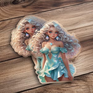 Fantasy Princess Sticker, Cute Fantasy Art Sticker, Fantasy Girl Sticker, Pastel Princess Sticker, Magical Girl Sticker