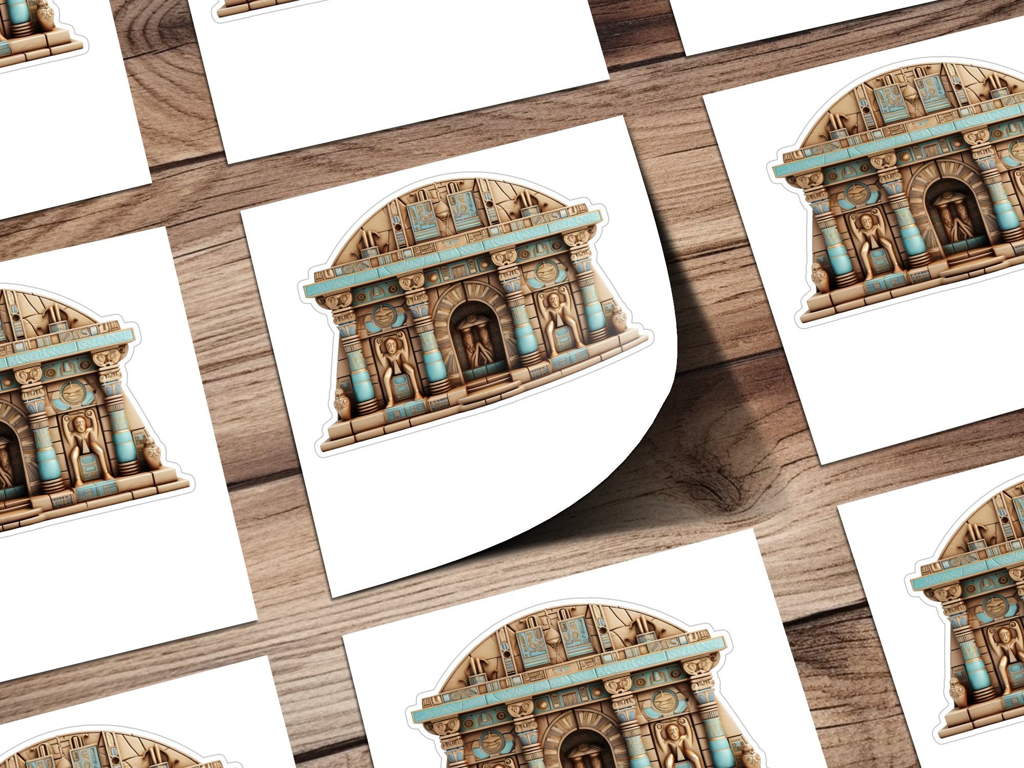 Ancient Egyptian Temple Sticker, Pyramid Sticker, Hieroglyphics Art ...