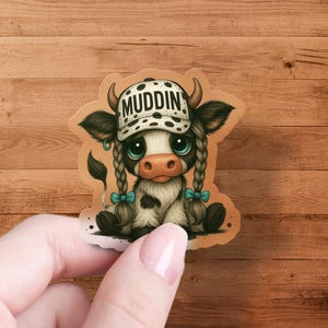 Cute Cow Sticker, Adorable Cartoon Cow Decal, Animal Lover Gift, Farm Animal Sticker, Whimsical Cow Art, Fun Sticker for Laptop