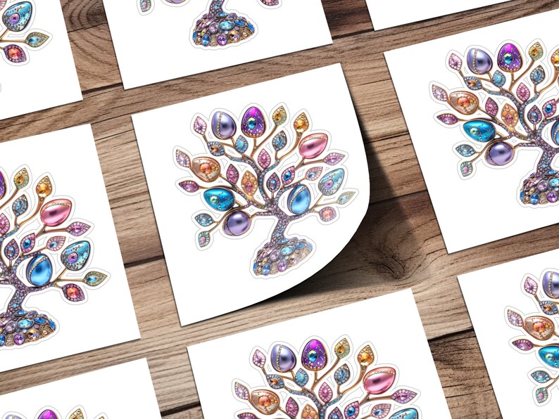 Colorful Tree of Life Sticker, Bedazzled Art Decal, Jewel Boho Chic ...