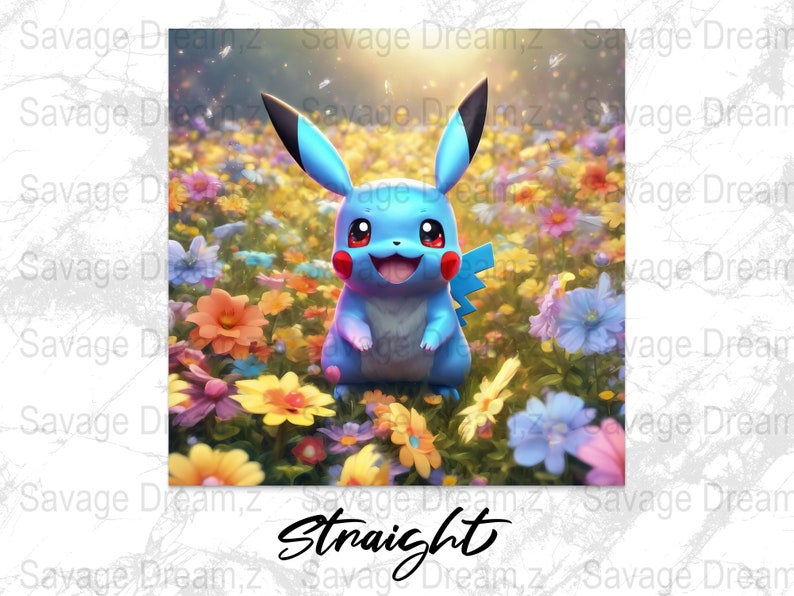 Blue Pikachu Digital File, Sublimation Design, Tumbler Wraps, PNGS ...