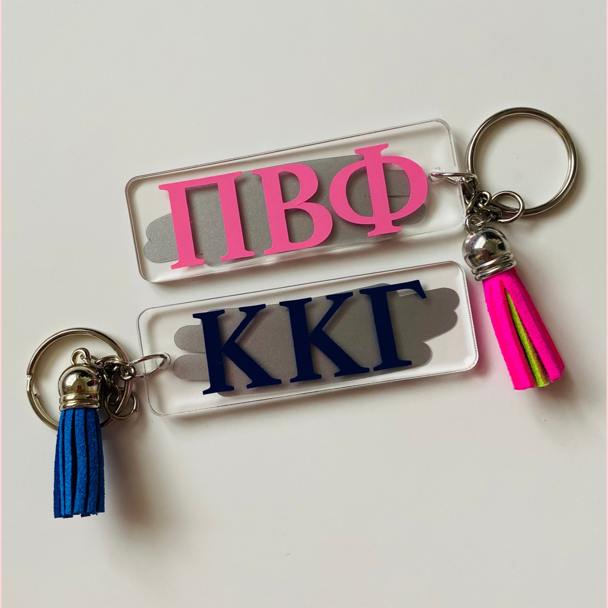 Sorority Key Chain Custom Sorority Greek Letters Choose Etsy