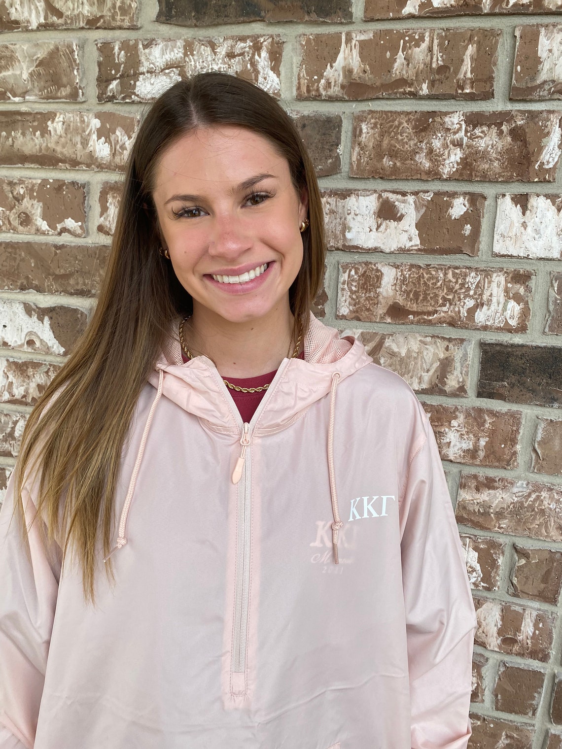 Custom Sorority Rain Jacket Pink Slicker Greek Letter Etsy