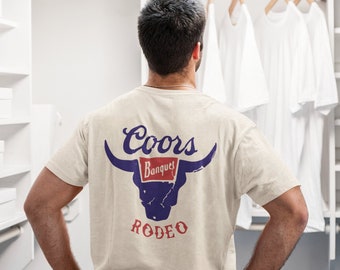 Coors rodeo retro inspired tee, Coors banquet t shirt