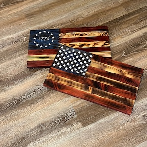 Rustic Wooden American Flag, American Flag, Charred American Flag, Rustic American Flag, wooden flags