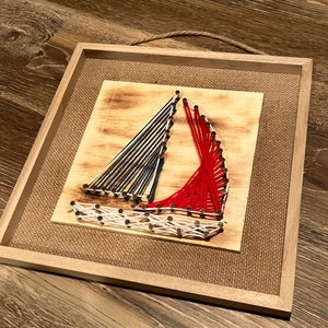 DIY String Art Nautical Sailboat Wall Art Kit, Make Your Own 12x12 Nautical  Home Decor, Beach House Decor, Adult Art Kit Christmas Gift 