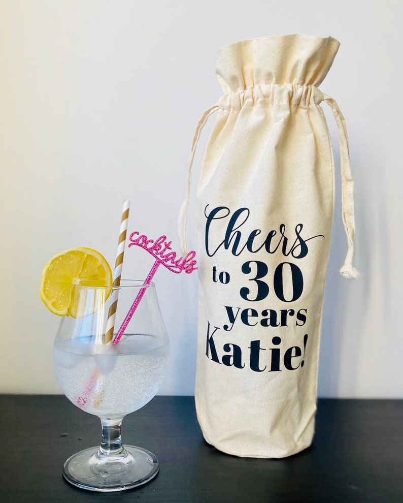 Personalised birthday bottle bag Bottle bag Wine bag