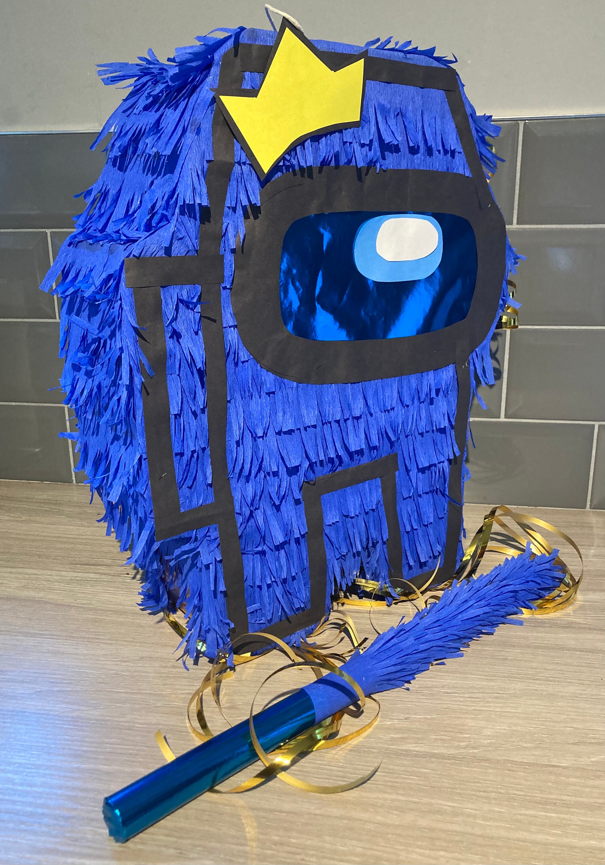 Blue Among Us Piñata & Wooden Piñata Stick Etsy UK