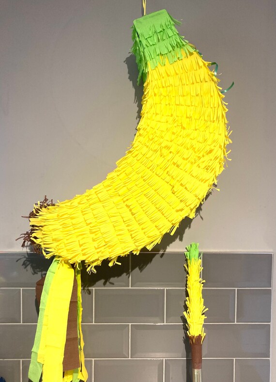 Banana Piñata and Wooden Piñata Stick Etsy