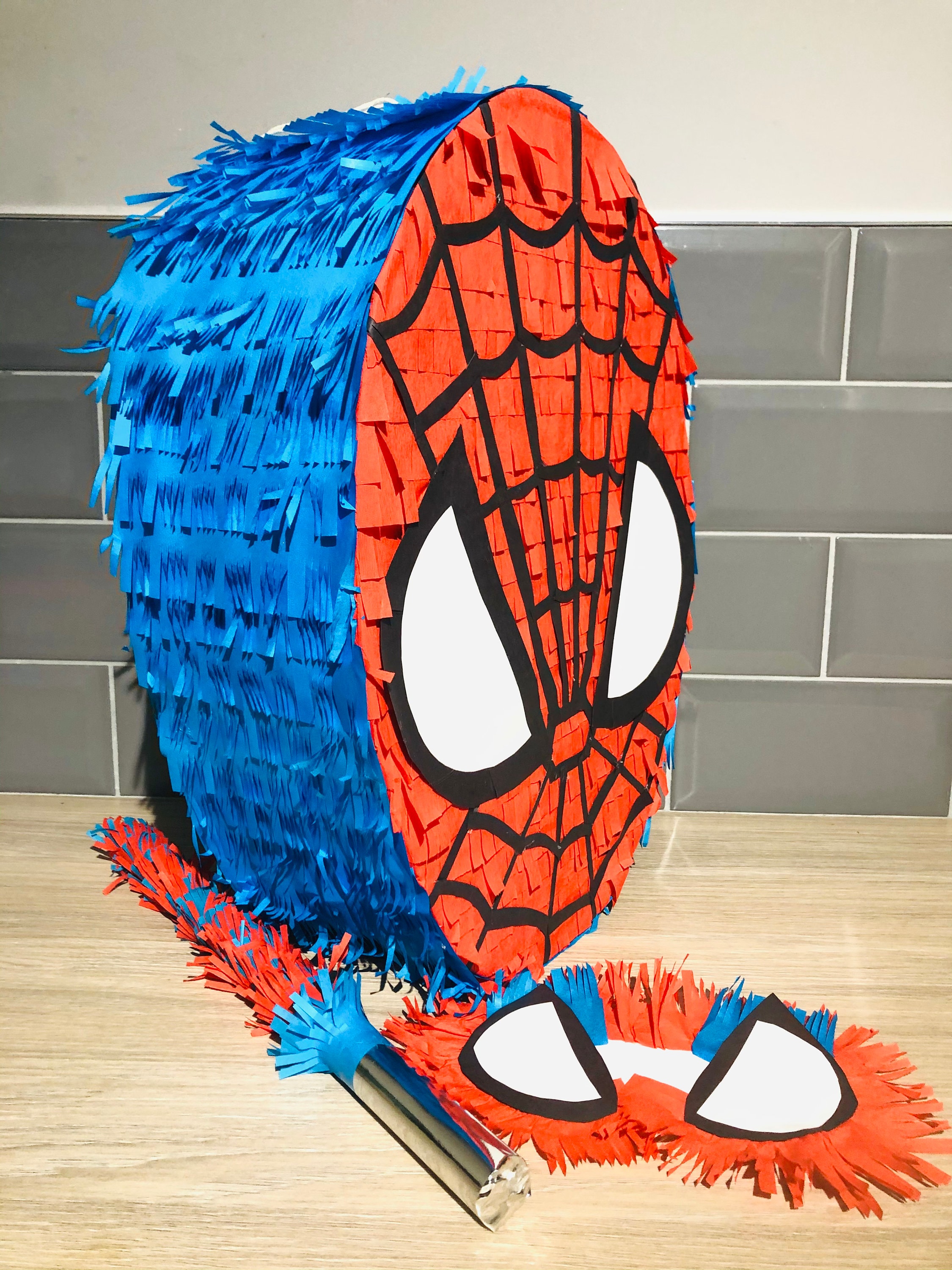 Spiderman Piñata 45cm Height and Wooden Piñata Stick Etsy UK