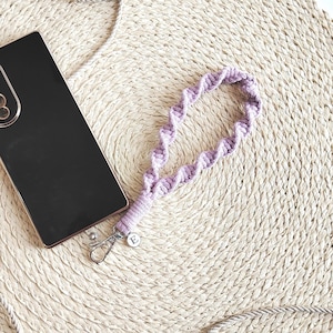 Handcrafted Boho Phone Strap, Macrame Anti Drop Smartphone Wristlet, Bohemian Customised Cellphone Holder, Natural Chic Personalised Charm