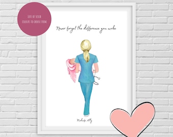 Midwife Gift  - Midwife Art - Student  Midwife , Thank You Gift for Nurse - Gift for Healthcare Workers - Gift for NHS Staff , MW1