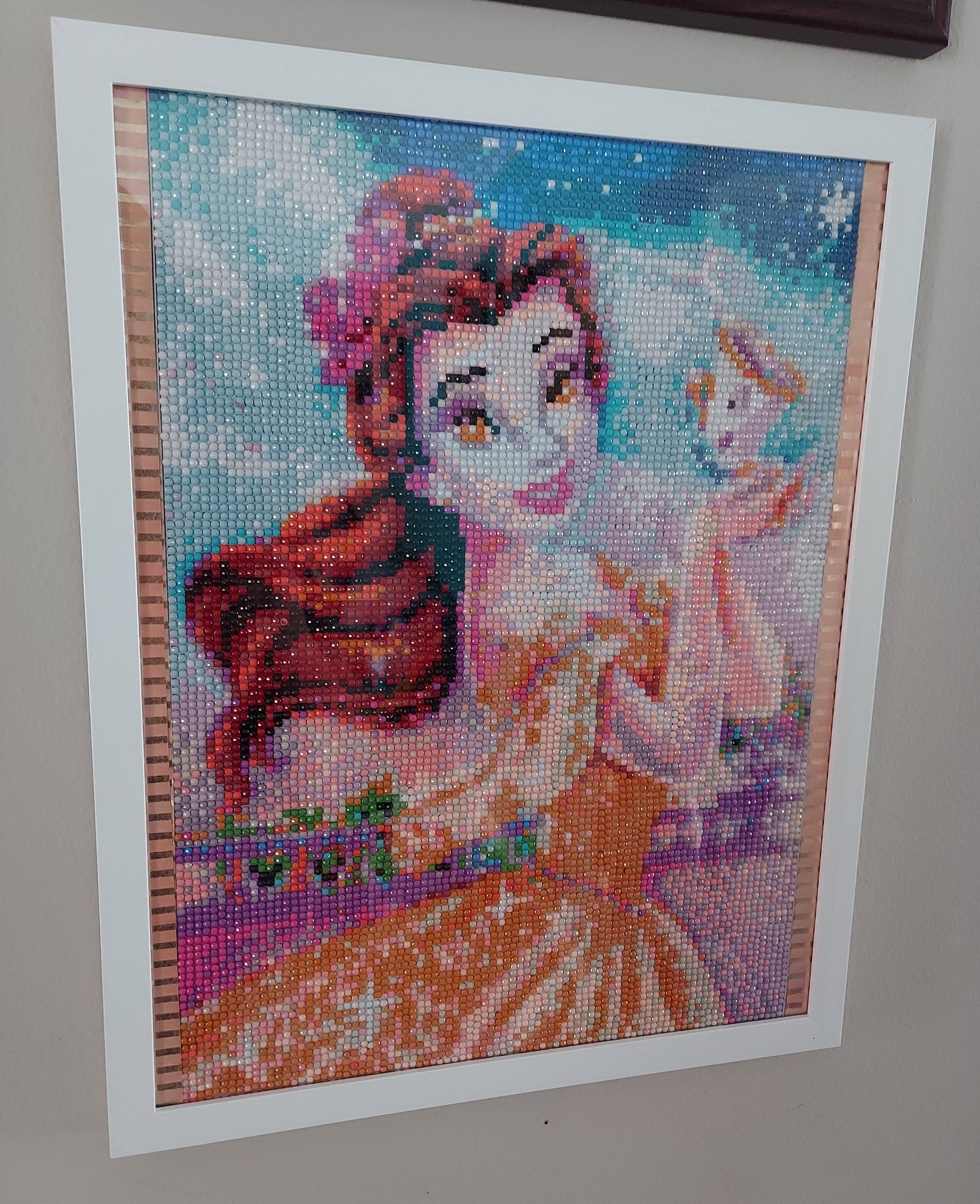 Diamond dot painting of Beauty and the Beast finished and Etsy