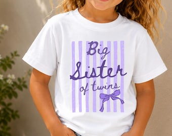 Annonce de naissance de jumeaux (fille/garçon) : grande sœur ! T-shirt pour enfants et bébés nés de jumeaux (annonce du sexe).