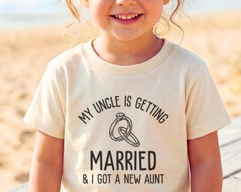 Mon oncle se marie Vêtements pour bébé T-shirt enfant pour neveu, nièce du marié, tante et oncle se marient T-shirt pour tout-petit