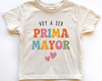 Body bébé Voy a Ser Prima Mayor pour bébé promu grand cousin espagnol faire-part de grossesse chemise fille