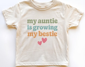 Ma tante, ma tante grandit, ma meilleure amie, cousine et nièce rigolotes, vêtements pour faire-part de grossesse, ma tante a un bébé, chemise enfant