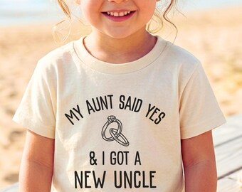 Ma tante a dit oui tante se marie vêtements de bébé chemise enfant pour neveu nièce de la mariée faire-part de fiançailles ma tante est la mariée