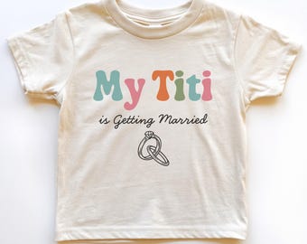 Ma tante se marie ! Annonce de fiançailles - T-shirt bébé/enfant pour neveu/nièce de la mariée
