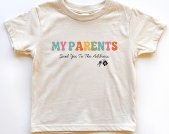 Nouveau propriétaire de maison chemise pour tout-petit body bébé jour de clôture cadeau de pendaison de crémaillère pour un premier propriétaire