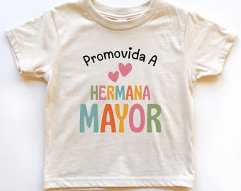 Promovida A Chemise Hermana Mayor, 18 mois, fillette et tout-petits Faire-part fête prénatale espagnole Hermana Mayor Camisa