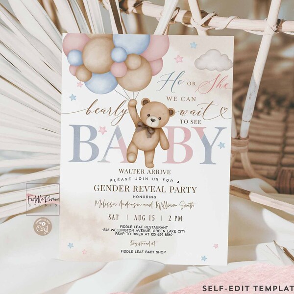 Teddy Bear Invite Etsy