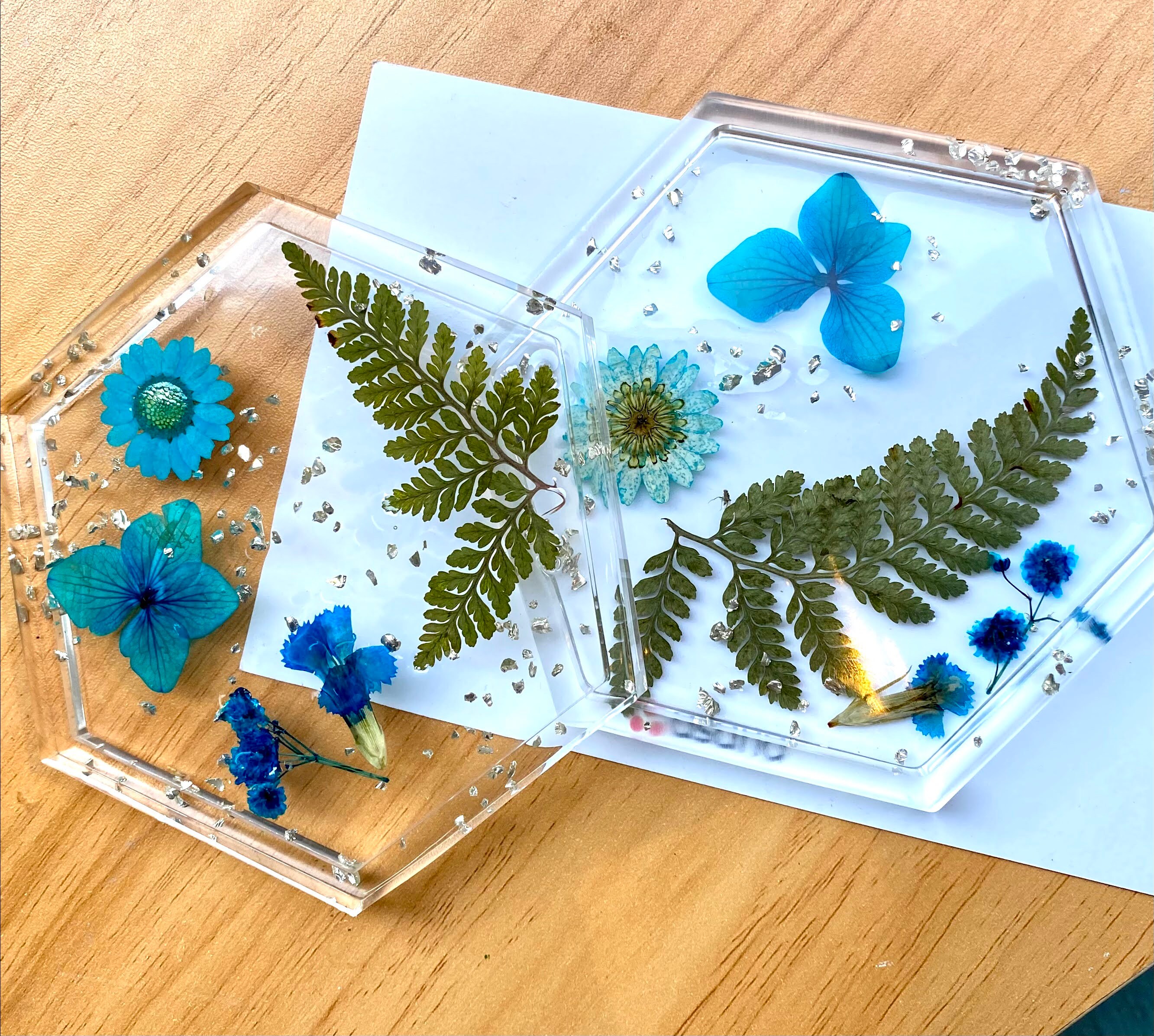 Blue Flower Coasters Kitchen & Dining Coasters Drinkware