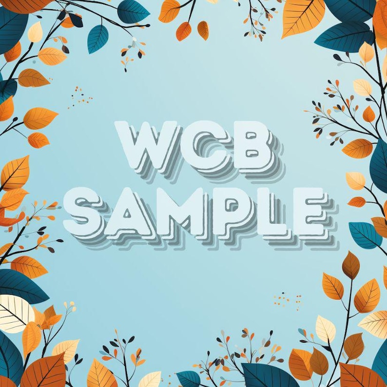 Leaves Background With Blue Border Printable Bundle, Fall Background ...