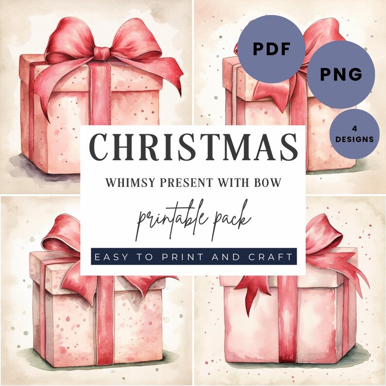 Whimsy Box Whimsy Present With Bow Printable Bundle, Whimsy Present PNG, DIY Sign ...