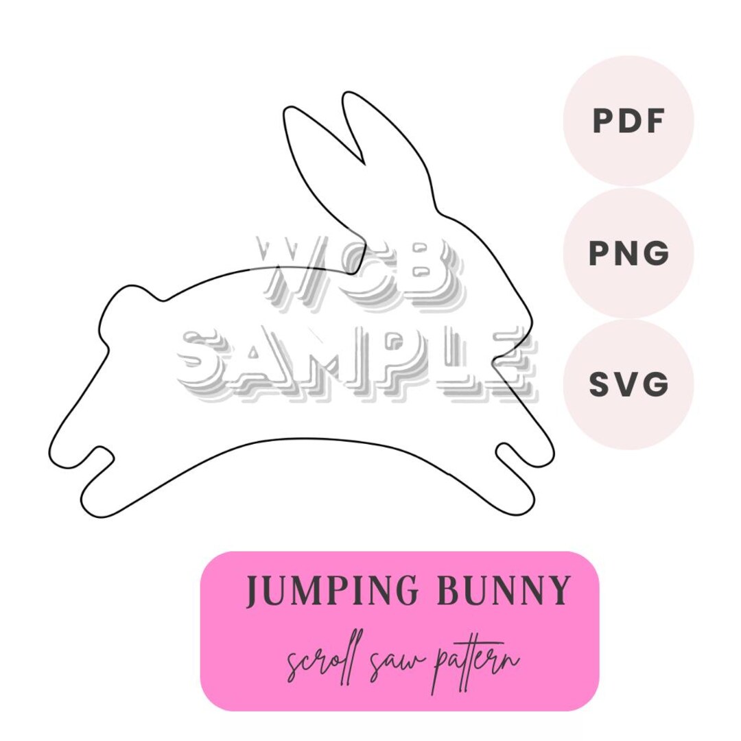 Scroll Saw Rabbit Pattern Jumping Bunny Pattern, Jumping Bunny Tracer, Scroll Saw Pattern ...