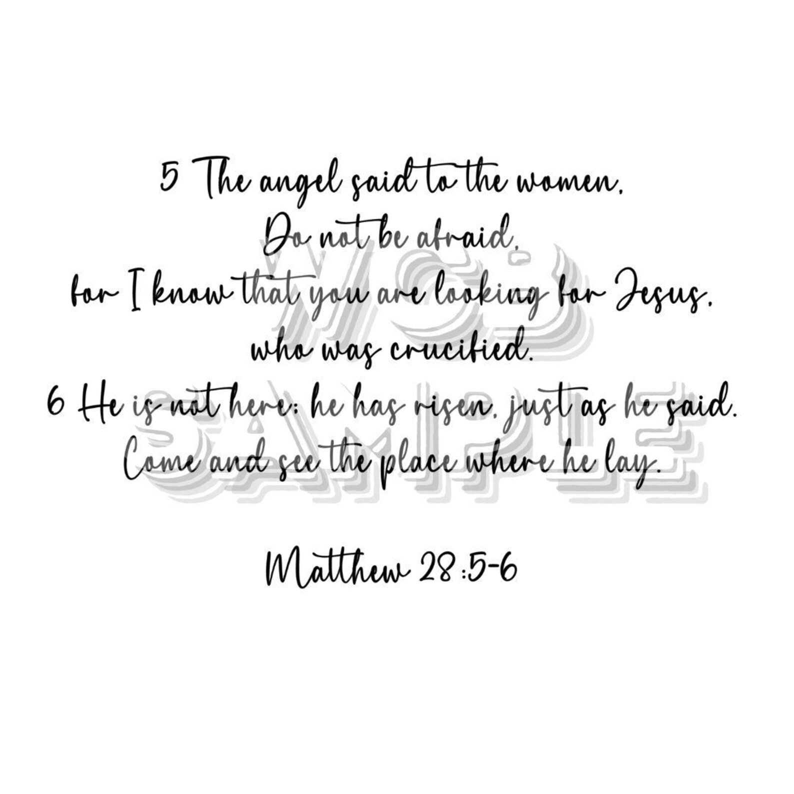 Bible Verse Digital Download, Matthew 28:5-6, Easter Printable, DXF ...