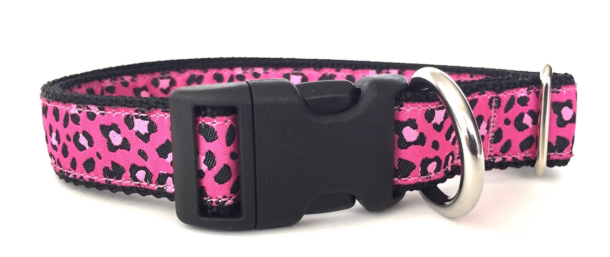 Pink Leopard Print Ribbon Dog Collar - Etsy