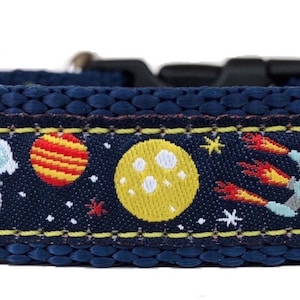 Outer Space Ribbon Dog Collar (Sm)