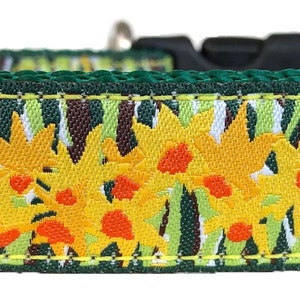 Daffodils Ribbon Dog Collar