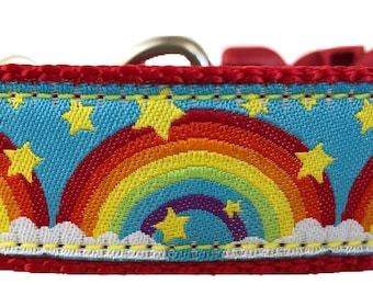Rainbow Ribbon Dog Collar