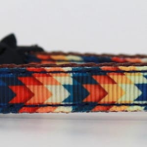 Southwest Native Chevron Pattern Ribbon Cat / X-Small Dog Collar