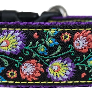 Floral Vines Ribbon Dog Collar