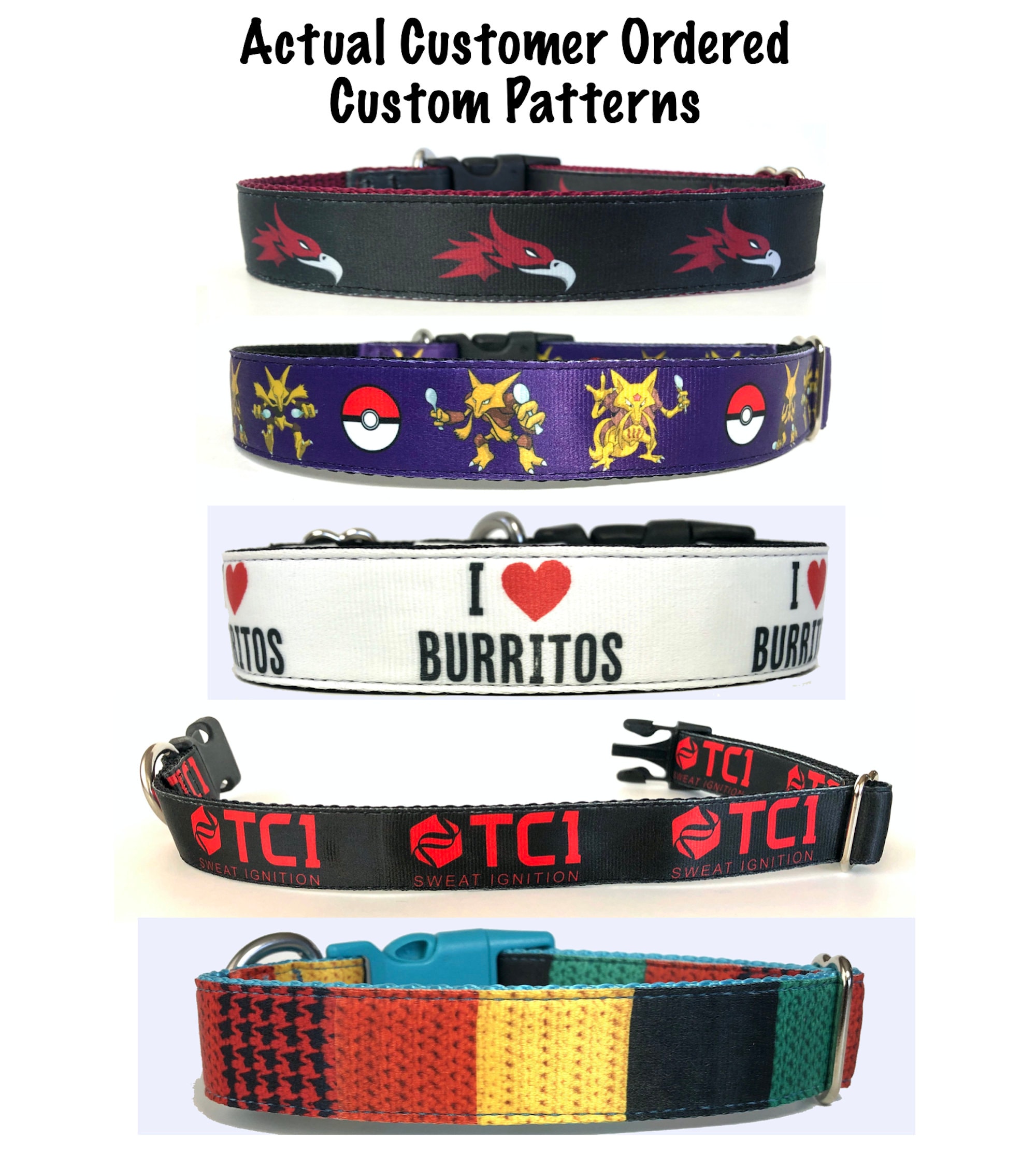 Custom Pattern / Logo / Theme / Design Dog Collar Etsy