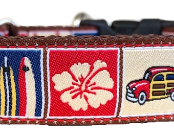 Surfboards Ribbon Dog Collar