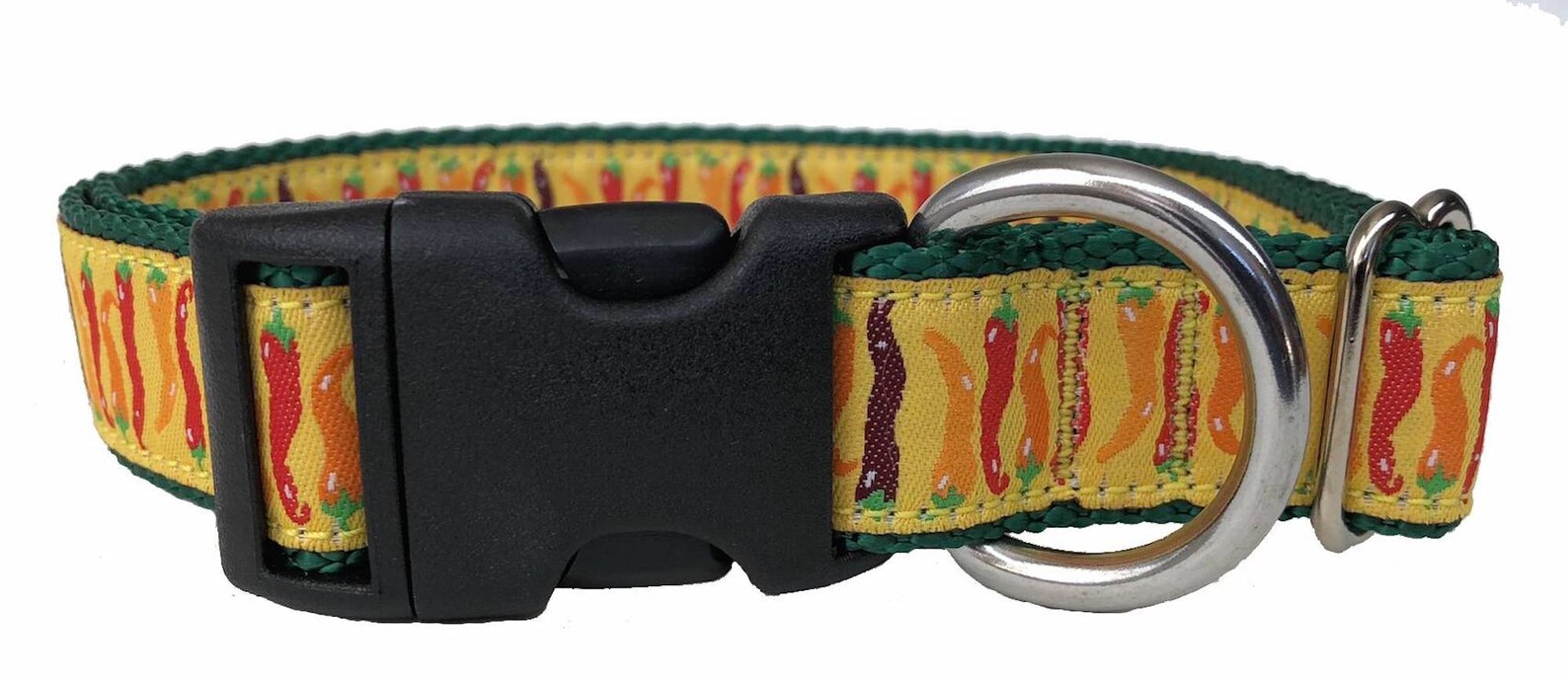 Chili Peppers Ribbon Dog Collar Etsy