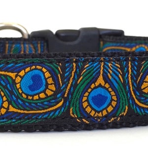 Peacock Pattern Ribbon Dog Collar