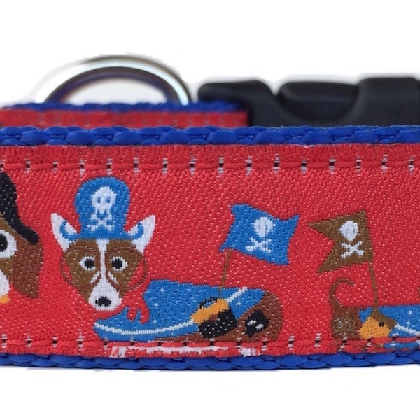 Dog Pirates Ribbon Dog Collar