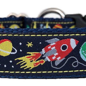 Outer Space Ribbon Dog Collar