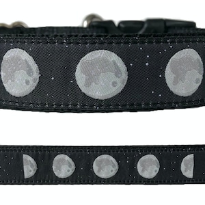 Moon Phases Ribbon Dog Collar