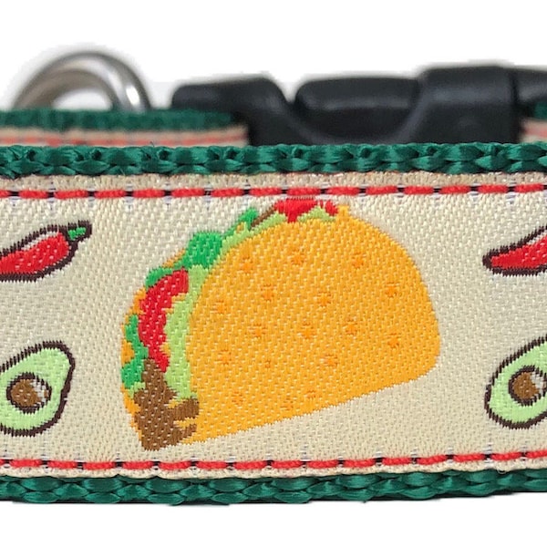 Tacos Ribbon Dog Collar (Sm)